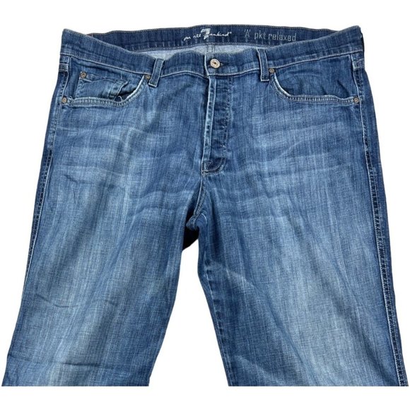 For All Mankind Men's Blue Straight leg Jeans - Picture 2 of 6